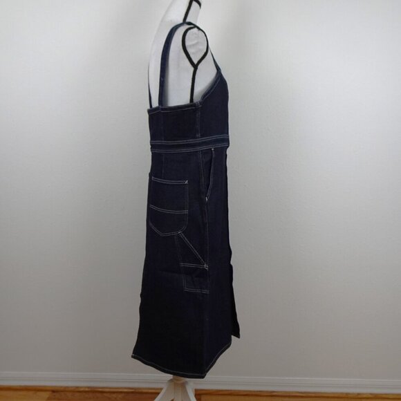 Lee Jeans Women's Overall Dress Blue Size L Denim Jumper Midi Preppy Schoolgirl - Picture 8 of 12